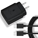 Original 25W Super Fast Adapter with Type C to C Cable Compatible with Samsung Galaxy S21/S21+/S21 Ultra/S20/S20+/S20 Ultra/ M51/M42/F23 5G/M53 5G/M52 5G/M33 (Black)