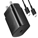Original 25W Charger Super Fast for Samsung Galaxy F23 |M33 |M23 | A23 | S22 5G |Type C to C Cable (Adapter &amp; Cable inculded- Black)