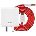 Original Warp Fast Travel 65 Watt Charger with USB to C Cable Compatible for Oneplus 5T | 5 | 3T | 3 | Nord 2 | Nord 2T| 9Rt|9R| 8| 8T| Nord Ce |7 |7T| Nord 2T (65W Adapter with Cable), White