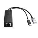 Micro USB POE Splitter Adapter Complies IEEE 802.3Af/At Standards, Supporting Gigabit Ethernet Power Over Ethernet Distribution. Converter Provides 38V to 5V 2.4A Output