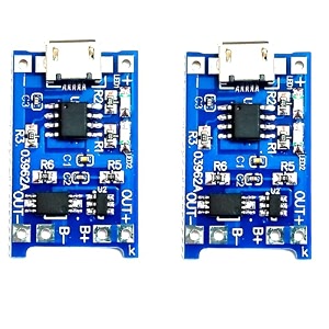 2pcs tp4056tpa40564056 micro usb 5v battery charging module with inbuilt battery protection and charging indicator for diy projects