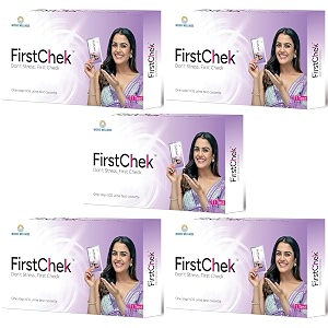 micro wellness first chek pregnancy test kit for women  results in 5 minutes  home urine test kit  hcg hormone detection  disposable easy to use amp high accuracy  pregnancy test card pack of 5