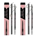 Microblading Eyebrow Pencil,Eyebrow Retractable Definer Pencil,Angled Precision Tip,0.1MM Ultra Slim Eyebrow Makeup,Long-Lasting Waterproof,Smudgeproof (03 LIGHT BROWN, 2 Pack)