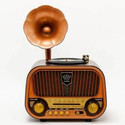 MICROBOTS Vintage Gramophone Style Bluetooth Speaker with FM/AM Radio FM Radio
