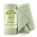 Microfiber Cleaning Cloth Roll,80 Pack Cleaning Towels,Lint Free Rags Paper Towels & Tear Away Reusable Towels,Washable Shop Rags Floral Wipe Cloth,Wash Cloths Dish Rags for Car Kitchen Window