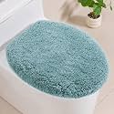 Microfiber Elongated Toilet Seat Cover, 19.5"x15" Machine Washable