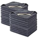 Microfiber Facial Cloths Fast Drying Washcloth 12inch x 12inch Grey 20 pack