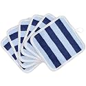 Microfiber Facial Cloths Fast Drying Washcloth 8x8inch Stripes 6 pack