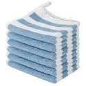 Microfiber Facial Cloths Fast Drying Washcloth 12x12inch Stripes 6 pack