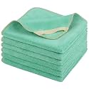 Microfiber Facial Cloths Fast Drying Washcloth 12inch x 12inch Green 6 pack