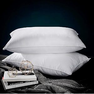 microfiber soft white pillows set of 2 16 x 24 inches or 40 x 60 cm well-filled pillows for sleeping-gjfr108