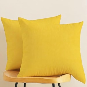 ivaza microfibre soft amp fulffy filled decorative pillowthrow pillow insertssqaure pillows velvet cushion inserts square pillowcushion for sofa car and decorationset of 2 1234 x 1234 gold