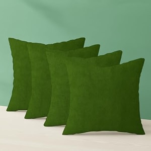 ivaza microfibre soft amp fulffy filled decorative pillowthrow pillow insertssqaure pillows velvet cushion inserts square pillowcushion for sofa car and decorationset of 4 1634 x 1634 light green