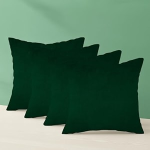 ivaza microfibre soft amp fulffy filled decorative pillowthrow pillow insertssqaure pillows velvet cushion inserts square pillowcushion for sofa car and decorationset of 4 1634 x 1634 emerd green