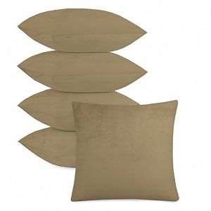 ivaza microfibre soft amp fulffy filled decorative pillowthrow pillow insertssqaure pillows velvet cushion inserts square pillowcushion for sofa car and decorationset of 5 1234 x 1234 stone