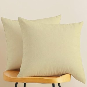 ivaza microfibre soft amp fulffy filled decorative pillowthrow pillow insertssqaure pillows velvet cushion inserts square pillowcushion for sofa car and decorationset of 2 2434 x 2434 beige