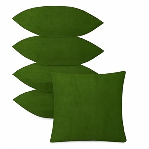 ivaza microfibre soft amp fulffy filled decorative pillowthrow pillow insertssqaure pillows velvet cushion inserts square pillowcushion for sofa car and decorationset of 5 2434 x 2434 light green
