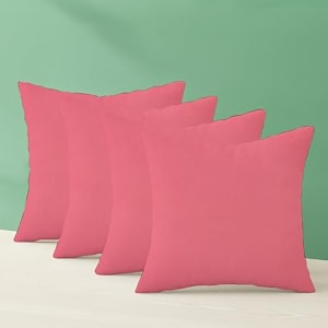 ivaza microfibre soft amp fulffy filled decorative pillowthrow pillow insertssqaure pillows velvet cushion inserts square pillowcushion for sofa car and decorationset of 4 1634 x 1634 pink