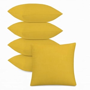 ivaza microfibre soft amp fulffy filled decorative pillowthrow pillow insertssqaure pillows velvet cushion inserts square pillowcushion for sofa car and decorationset of 5 1234 x 1234 gold