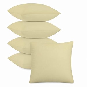 ivaza microfibre soft amp fulffy filled decorative pillowthrow pillow insertssqaure pillows velvet cushion inserts square pillowcushion for sofa car and decorationset of 5 1234 x 1234 beige
