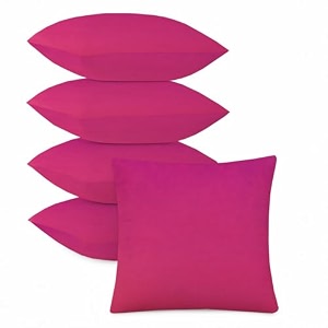 ivaza microfibre soft amp fulffy filled decorative pillowthrow pillow insertssqaure pillows velvet cushion inserts square pillowcushion for sofa car and decorationset of 5 1634 x 1634 hot pink