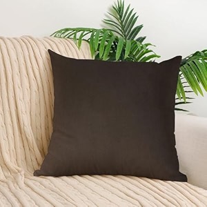 ivaza microfibre soft amp fulffy filled decorative pillowthrow pillow insertssqaure pillows velvet cushion inserts square pillowcushion for sofa car and decorationset of 1 1634 x 1634 dark coffee