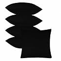 IVAZA Microfibre Soft &amp; Fulffy Filled Decorative Pillow/Throw Pillow Inserts,Sqaure Pillows Velvet Cushion Inserts Square Pillow,Cushion for Sofa, Car and DecorationSet of 5 (12" x 12") Black