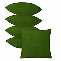 IVAZA Microfibre Soft &amp; Fulffy Filled Decorative Pillow/Throw Pillow Inserts,Sqaure Pillows Velvet Cushion Inserts Square Pillow,Cushion for Sofa, Car and DecorationSet of 5 (12" x 12") Light Green