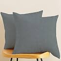 IVAZA Microfibre Soft &amp; Fulffy Filled Decorative Pillow/Throw Pillow Inserts,Sqaure Pillows Velvet Cushion Inserts Square Pillow,Cushion for Sofa, Car and DecorationSet of 2 (24" x 24") Grey Dark