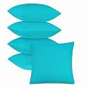 IVAZA Microfibre Soft &amp; Fulffy Filled Decorative Pillow/Throw Pillow Inserts,Sqaure Pillows Velvet Cushion Inserts Square Pillow,Cushion for Sofa, Car and DecorationSet of 5 (24" x 24") Aqua