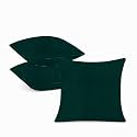 IVAZA Microfibre Soft &amp; Fulffy Filled Decorative Pillow/Throw Pillow Inserts,Sqaure Pillows Velvet Cushion Inserts Square Pillow,Cushion for Sofa, Car and DecorationSet of 3 (12" x 12") Dark Green
