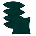 IVAZA Microfibre Soft &amp; Fulffy Filled Decorative Pillow/Throw Pillow Inserts,Sqaure Pillows Velvet Cushion Inserts Square Pillow,Cushion for Sofa, Car and DecorationSet of 5 (24" x 24") Dark Green