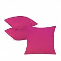 IVAZA Microfibre Soft &amp; Fulffy Filled Decorative Pillow/Throw Pillow Inserts,Sqaure Pillows Velvet Cushion Inserts Square Pillow,Cushion for Sofa, Car and DecorationSet of 3 (24" x 24") Hot Pink