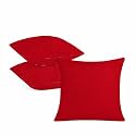 IVAZA Microfibre Soft &amp; Fulffy Filled Decorative Pillow/Throw Pillow Inserts,Sqaure Pillows Velvet Cushion Inserts Square Pillow,Cushion for Sofa, Car and DecorationSet of 3 (12" x 12") Red