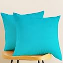 IVAZA Microfibre Soft &amp; Fulffy Filled Decorative Pillow/Throw Pillow Inserts,Sqaure Pillows Velvet Cushion Inserts Square Pillow,Cushion for Sofa, Car and DecorationSet of 2 (12" x 12") Aqua