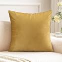 IVAZA Microfibre Soft &amp; Fulffy Filled Decorative Pillow/Throw Pillow Inserts,Sqaure Pillows Velvet Cushion Inserts Square Pillow,Cushion for Sofa, Car and DecorationSet of 1 (12" x 12") Brown