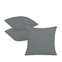 IVAZA Microfibre Soft &amp; Fulffy Filled Decorative Pillow/Throw Pillow Inserts,Sqaure Pillows Velvet Cushion Inserts Square Pillow,Cushion for Sofa, Car and DecorationSet of 3 (12" x 12") Grey Dark