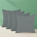 IVAZA Microfibre Soft &amp; Fulffy Filled Decorative Pillow/Throw Pillow Inserts,Sqaure Pillows Velvet Cushion Inserts Square Pillow,Cushion for Sofa, Car and DecorationSet of 4 (24" x 24") Grey Dark