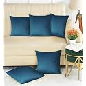IVAZA Microfibre Soft &amp; Fulffy Filled Decorative Pillow/Throw Pillow Inserts,Sqaure Pillows Velvet Cushion Inserts Square Pillow,Cushion for Sofa, Car and DecorationSet of 5 (24" x 24") Navy Blue