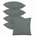 IVAZA Microfibre Soft &amp; Fulffy Filled Decorative Pillow/Throw Pillow Inserts,Sqaure Pillows Velvet Cushion Inserts Square Pillow,Cushion for Sofa, Car and DecorationSet of 5 (16" x 16") Grey Dark