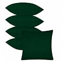 IVAZA Microfibre Soft &amp; Fulffy Filled Decorative Pillow/Throw Pillow Inserts,Sqaure Pillows Velvet Cushion Inserts Square Pillow,Cushion for Sofa, Car and DecorationSet of 5 (12" x 12") Emerd Green