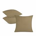 IVAZA Microfibre Soft &amp; Fulffy Filled Decorative Pillow/Throw Pillow Inserts,Sqaure Pillows Velvet Cushion Inserts Square Pillow,Cushion for Sofa, Car and DecorationSet of 3 (16" x 16") Stone