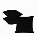IVAZA Microfibre Soft &amp; Fulffy Filled Decorative Pillow/Throw Pillow Inserts,Sqaure Pillows Velvet Cushion Inserts Square Pillow,Cushion for Sofa, Car and DecorationSet of 3 (12" x 12") Black