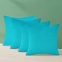 IVAZA Microfibre Soft &amp; Fulffy Filled Decorative Pillow/Throw Pillow Inserts,Sqaure Pillows Velvet Cushion Inserts Square Pillow,Cushion for Sofa, Car and DecorationSet of 4 (12" x 12") Aqua