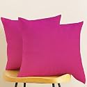 IVAZA Microfibre Soft &amp; Fulffy Filled Decorative Pillow/Throw Pillow Inserts,Sqaure Pillows Velvet Cushion Inserts Square Pillow,Cushion for Sofa, Car and DecorationSet of 2 (12" x 12") Hot Pink