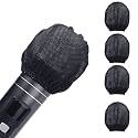 Microphone Cover 200pcs (100 pairs) Microphone Covers Disposable Individually Wrapped Mic Cover For Sanitary Mic Covers Disposable For Mic Microphone Windscreen &amp; Pop Filters Black (200 pack- Black)