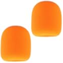 Microphone Covers Foam for JBL/SM58/SM48, 2 Pack Orange Microphone Windscreen Pop Filter Foam Mic Cover for Handheld Microphone