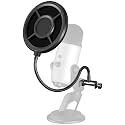 Microphone Pop Filter,Aokeo Mic Mask Shield,Three-layer Wind Pop Screen With Flexible 360° Gooseneck Clip Stabilizing Arm For All Microphone