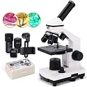 Microscope,Compound Monocular Microscope 40X-2000X for Kids,Adults and Students, Precision Biological Science Education with Kits Adults