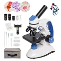 Microscope for Kids stedunts, 40X-2000X Magnification, 3 eyepieces LED Light with Microscope Slides, Phone Adapter,Kit for Home School